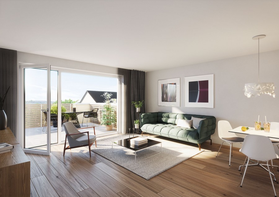 Moderne Neubauwohnungen im Klimaneutralen und CO2-freien Neubaugebiet in Unterankenreute, 88281 Schlier, Etagenwohnung